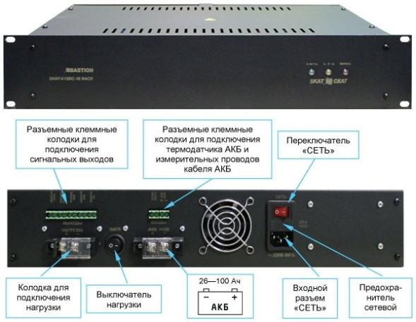 Источник вторичного электропитания резервированный SKAT-V.12DC-18 Rack